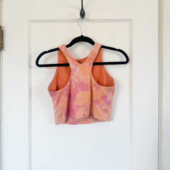 Athleta | Conscious Crop Tank Sports Bra Top in Spray Dye Island Coral S - Picture 3 of 6